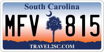 SC license plate MFV815