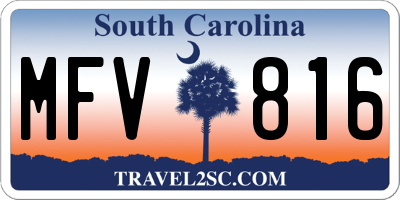 SC license plate MFV816