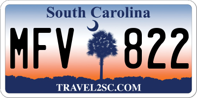 SC license plate MFV822