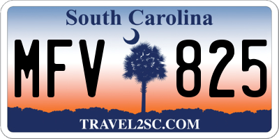 SC license plate MFV825
