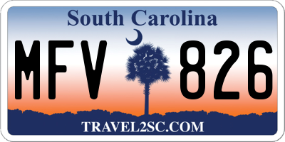 SC license plate MFV826