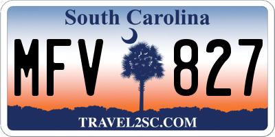 SC license plate MFV827