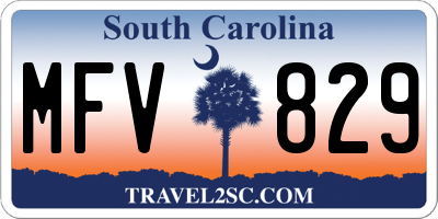 SC license plate MFV829