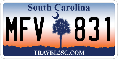 SC license plate MFV831
