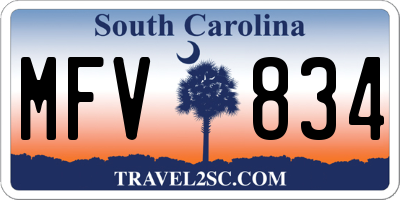 SC license plate MFV834