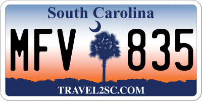 SC license plate MFV835