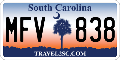 SC license plate MFV838