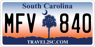 SC license plate MFV840