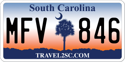 SC license plate MFV846