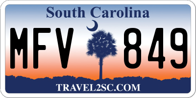 SC license plate MFV849