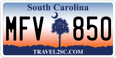 SC license plate MFV850