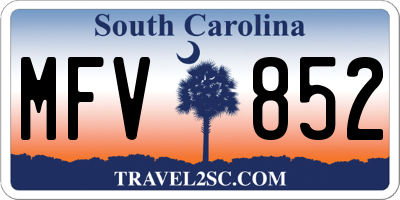 SC license plate MFV852