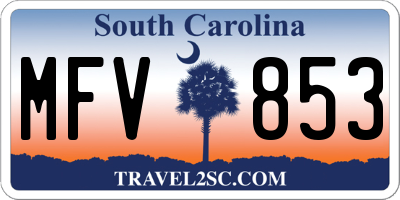 SC license plate MFV853
