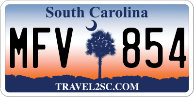 SC license plate MFV854