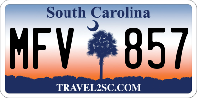 SC license plate MFV857