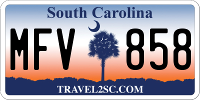 SC license plate MFV858