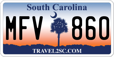 SC license plate MFV860