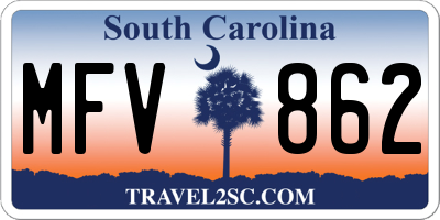 SC license plate MFV862