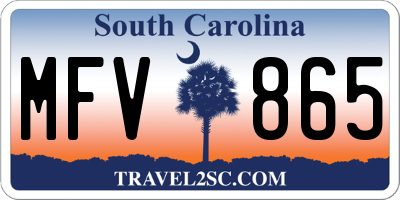 SC license plate MFV865