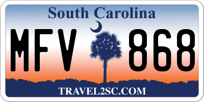 SC license plate MFV868