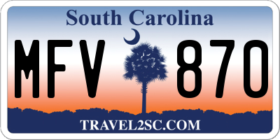 SC license plate MFV870