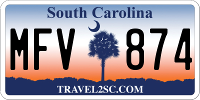 SC license plate MFV874