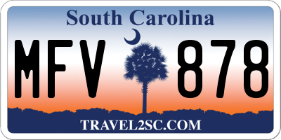 SC license plate MFV878