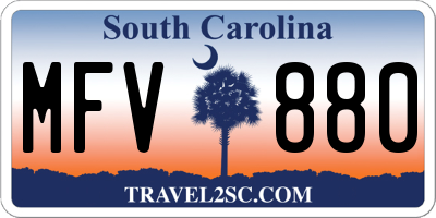 SC license plate MFV880
