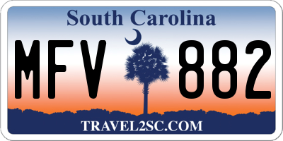 SC license plate MFV882