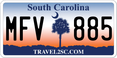 SC license plate MFV885