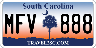 SC license plate MFV888