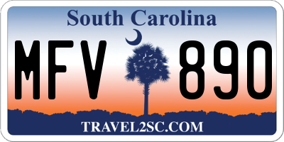 SC license plate MFV890