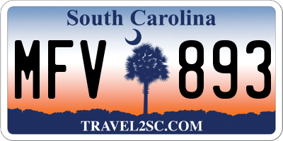 SC license plate MFV893
