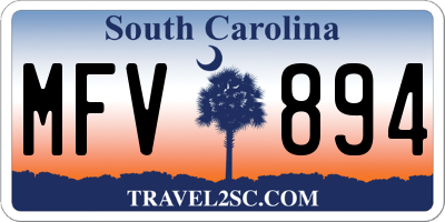 SC license plate MFV894