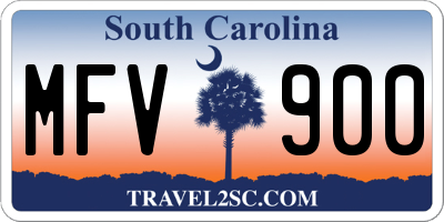 SC license plate MFV900