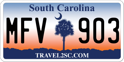 SC license plate MFV903