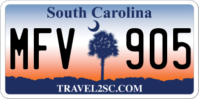 SC license plate MFV905