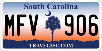 SC license plate MFV906