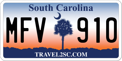 SC license plate MFV910
