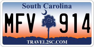 SC license plate MFV914