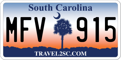 SC license plate MFV915