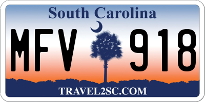 SC license plate MFV918