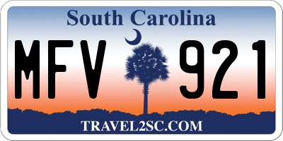 SC license plate MFV921