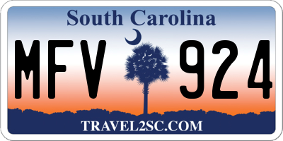 SC license plate MFV924