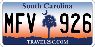 SC license plate MFV926