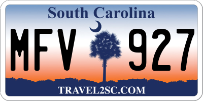 SC license plate MFV927
