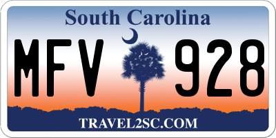 SC license plate MFV928