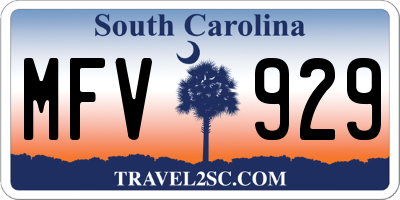 SC license plate MFV929