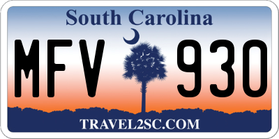 SC license plate MFV930