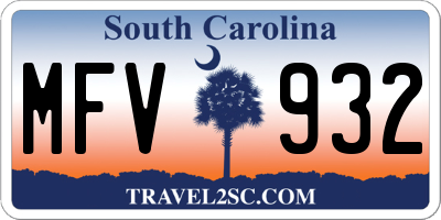 SC license plate MFV932